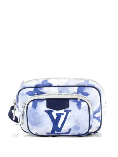 Pre-owned Louis Vuitton Outdoor Pouch Limited Edition Monogram Watercolor Canvas Crossbody Bag In Blue