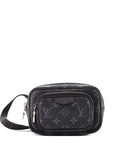 Pre-owned Louis Vuitton Outdoor Pouch Monogram Taigarama Crossbody Bag In Black