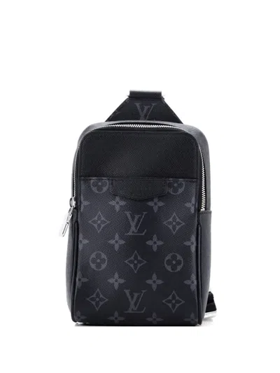 Pre-owned Louis Vuitton Outdoor Slingbag Monogram Taigarama Backpack In Black