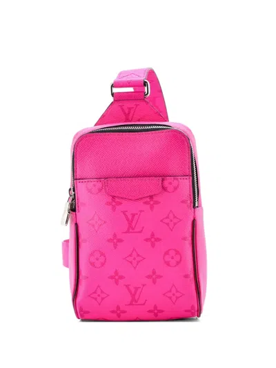 Pre-owned Louis Vuitton Outdoor Slingbag Monogram Taigarama Backpack In Pink