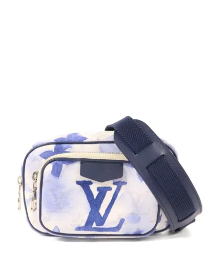 Pre-owned Louis Vuitton Outdoor Watercolor Monogram Belt Bag In White
