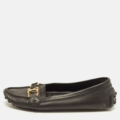 Pre-owned Louis Vuitton Oxford Size 37 Black Leather Loafers