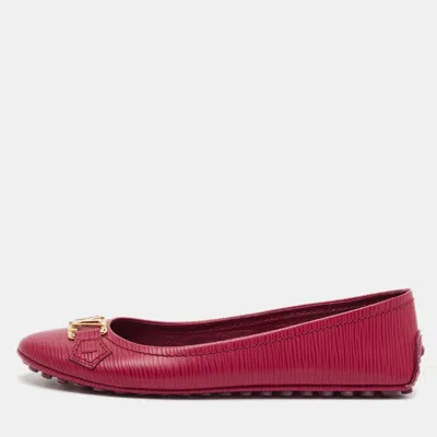 Pre-owned Louis Vuitton Oxford Size 37 Pink Epi Leather Ballet Flats
