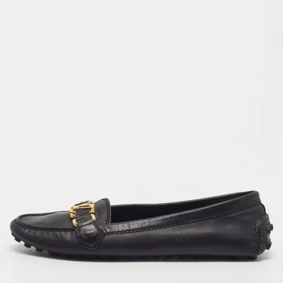 Pre-owned Louis Vuitton Oxford Size 37.5 Black Leather Loafers