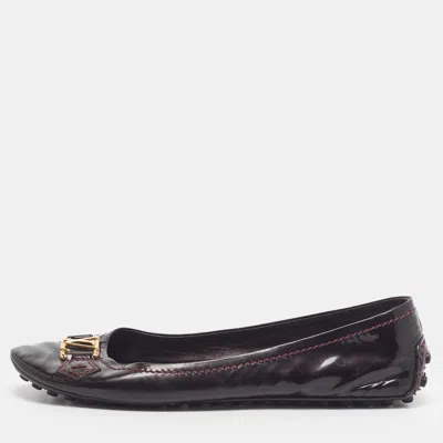 Pre-owned Louis Vuitton Oxford Size 38 Burgundy Patent Leather Loafers
