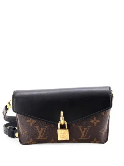 Pre-owned Louis Vuitton Padlock On Strap Handbag Monogram Canvas And Leather Crossbody Bag In Black