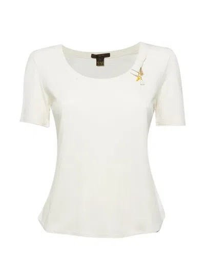 Pre-owned Louis Vuitton Padlock-detail T-shirt In White