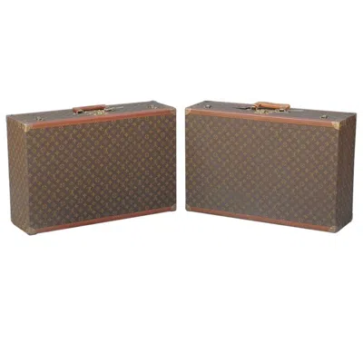 Pre-owned Louis Vuitton Pair Of Authentic  Luggage Pieces In Brown