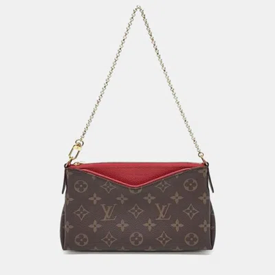 Pre-owned Louis Vuitton Palace Clutch And Crossbody Bag In Brown