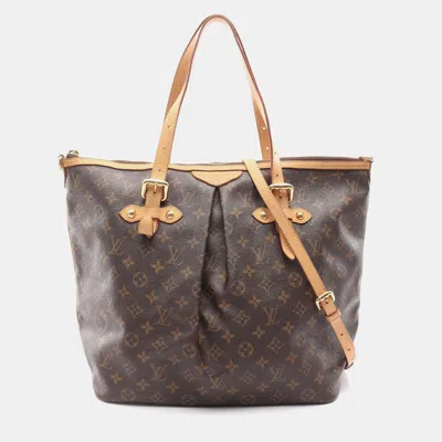 Pre-owned Louis Vuitton Palermo Gm Shoulder Tote Bag Monogram Canvas Brown
