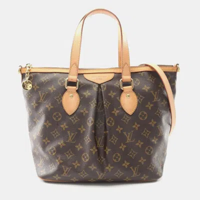 Pre-owned Louis Vuitton Palermo Pm Brown Monogram Canvas Tote Bag