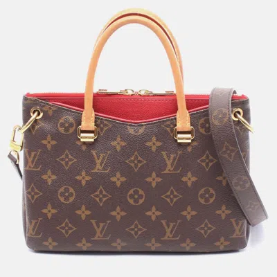 Pre-owned Louis Vuitton Pallas Bb Shoulder Handbag Monogram Canvas Brown Cerise