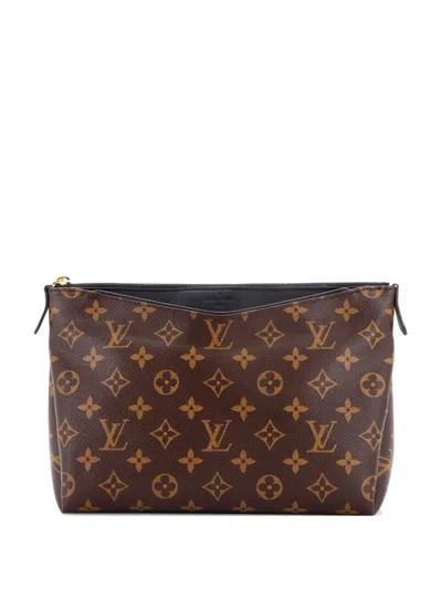 Pre-owned Louis Vuitton Pallas Beauty Case Monogram Canvas With Leather Clutch Bag In Black
