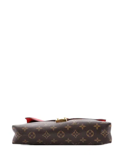Pre-owned Louis Vuitton Pallas Chain Monogram Canvas And Calfskin Shoulder Bag In Brown