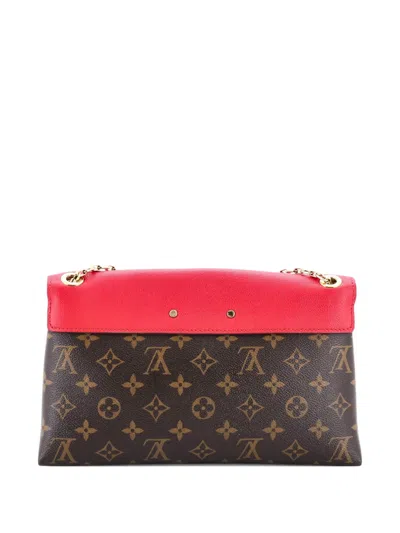 Pre-owned Louis Vuitton Pallas Chain Monogram Canvas And Calfskin Shoulder Bag In Brown