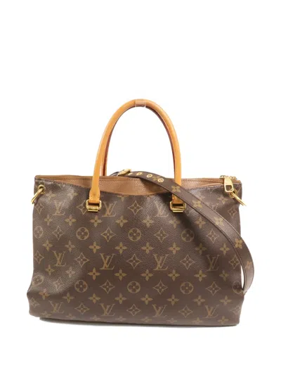 Pre-owned Louis Vuitton Pallas Mm Monogram Tote Bag In Brown
