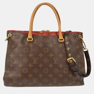 Pre-owned Louis Vuitton Pallas Monogram Canvas Tote Bag In Brown
