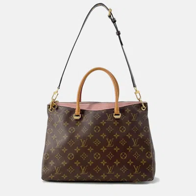 Pre-owned Louis Vuitton Pallas Rose Ballerine Monogram In Brown