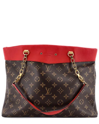 Pre-owned Louis Vuitton Pallas Shopper Monogram Canvas And Calfskin (authentic Pre-loved)