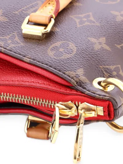 Pre-owned Louis Vuitton Pallas Tote Monogram Canvas With Leather Bb Shoulder Bag In Brown