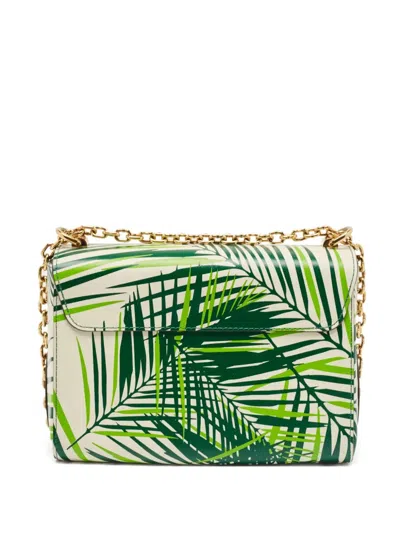 Pre-owned Louis Vuitton Palm-print Leather Shoulder Bag In Green