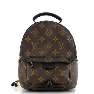 Pre-owned Louis Vuitton Palm Springs Backpack Monogram Canvas Mini In Brown