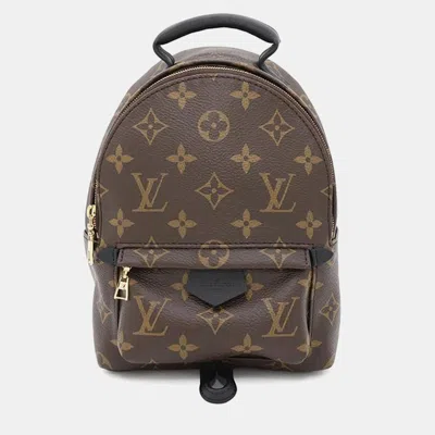 Pre-owned Louis Vuitton Palm Springs Backpack Noir Monogram Size Mini