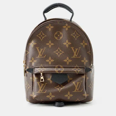 Pre-owned Louis Vuitton Palm Springs Backpack Noir Monogram Size Mini In Black