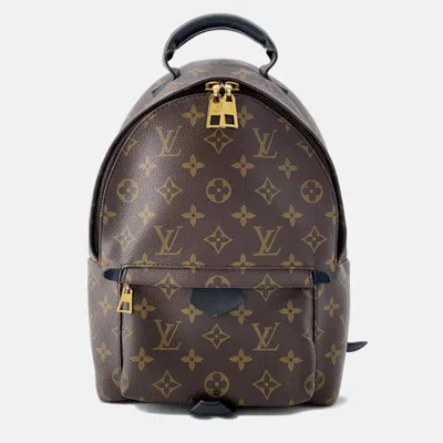 Pre-owned Louis Vuitton Palm Springs Backpack Noir Monogram Size Pm In Black