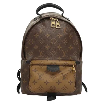 Pre-owned Louis Vuitton Palm Springs Backpack Reverse Monogram Canvas Brown Canvas Backpack Bag ()