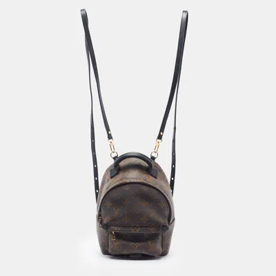 Pre-owned Louis Vuitton Palm Springs Black Mini Monogram Canvas Backpack