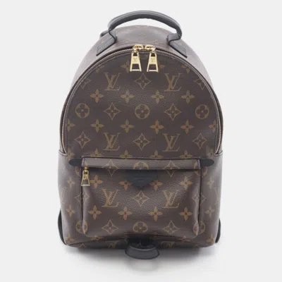 Pre-owned Louis Vuitton Palm Springs Brown/black Monogram Coated Canvas Leather Pm Backpack