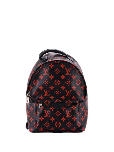 Pre-owned Louis Vuitton Palm Springs Limited Edition Monogram Infrarouge Pm Backpack In Black