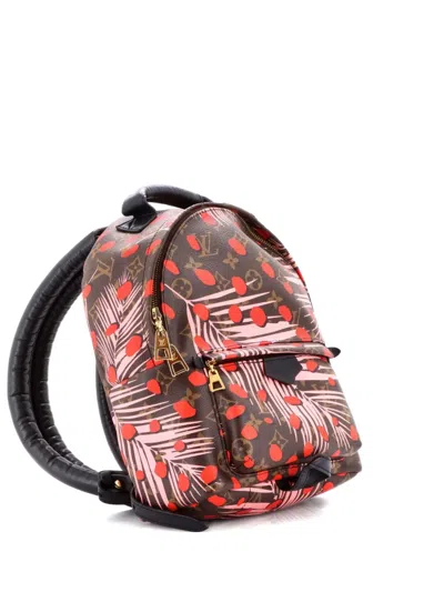 Pre-owned Louis Vuitton Palm Springs Limited Edition Monogram Jungle Dots Pm Backpack In Brown