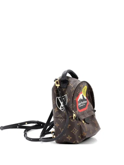 Pre-owned Louis Vuitton Palm Springs Limited Edition World Tour Monogram Canvas Mini Backpack In Brown