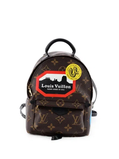Pre-owned Louis Vuitton Palm Springs Limited Edition World Tour Monogram Canvas Mini Backpack In Brown