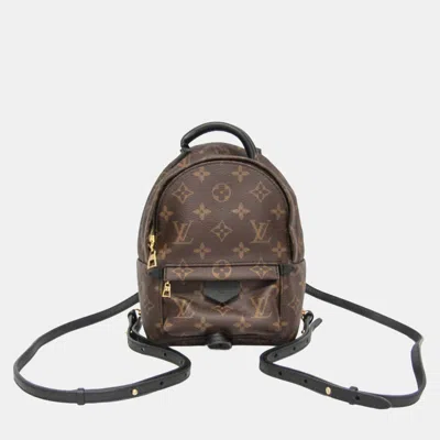 Pre-owned Louis Vuitton Palm Springs Mini Brown Monogram Canvas Backpack Bag