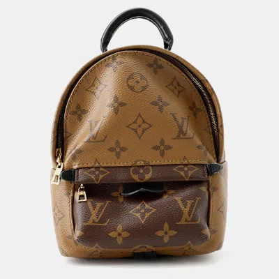 Pre-owned Louis Vuitton Palm Springs Mini Brown Monogram Reverse Canvas Backpack Bag