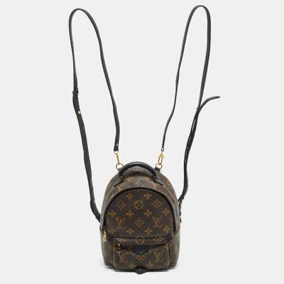 Pre-owned Louis Vuitton Palm Springs Mini Monogram Canvas Backpack In Brown