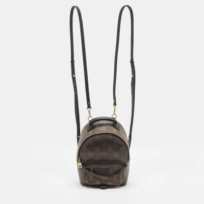 Pre-owned Louis Vuitton Palm Springs Mini Monogram Canvas Backpack In Brown