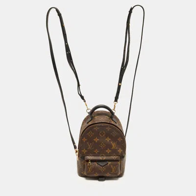 Pre-owned Louis Vuitton Palm Springs Mini Monogram Canvas Backpack In Brown