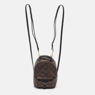 Pre-owned Louis Vuitton Palm Springs Mini Monogram Canvas Backpack In Brown