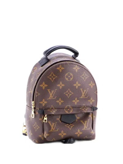 Pre-owned Louis Vuitton Palm Springs Monogram Canvas Mini Backpack In Black