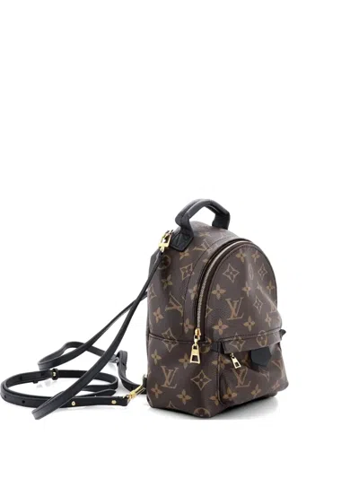 Pre-owned Louis Vuitton Palm Springs Monogram Canvas Mini Backpack In Black