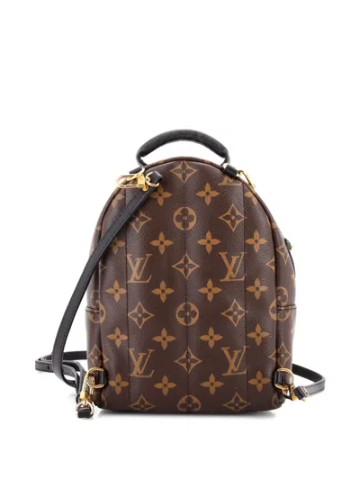 Pre-owned Louis Vuitton Palm Springs Monogram Canvas Mini Backpack In Brown