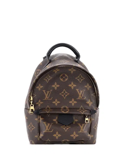 Pre-owned Louis Vuitton Palm Springs Monogram Canvas Mini Backpack In Brown