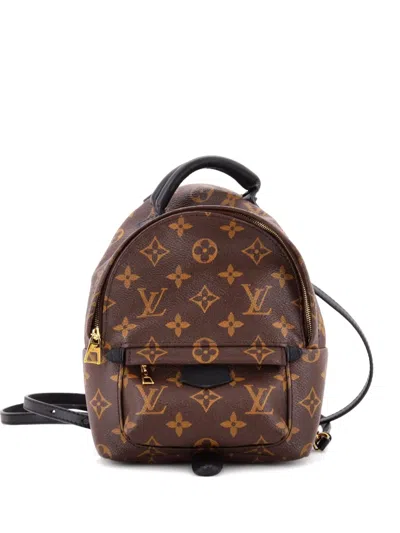 Pre-owned Louis Vuitton Palm Springs Monogram Canvas Mini Backpack In Brown