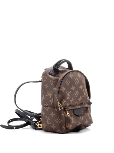 Pre-owned Louis Vuitton Palm Springs Monogram Canvas Mini Backpack In Brown