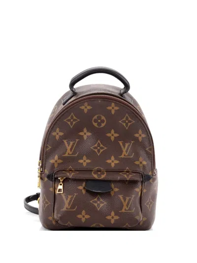Pre-owned Louis Vuitton Palm Springs Monogram Canvas Mini Backpack In Brown