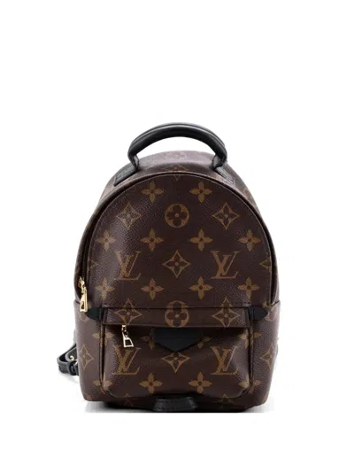 Pre-owned Louis Vuitton Palm Springs Monogram Canvas Mini Backpack In Brown